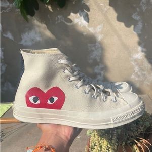Size 9M CDG converse. Color is cream. Worn 2 times, super clean pair.
